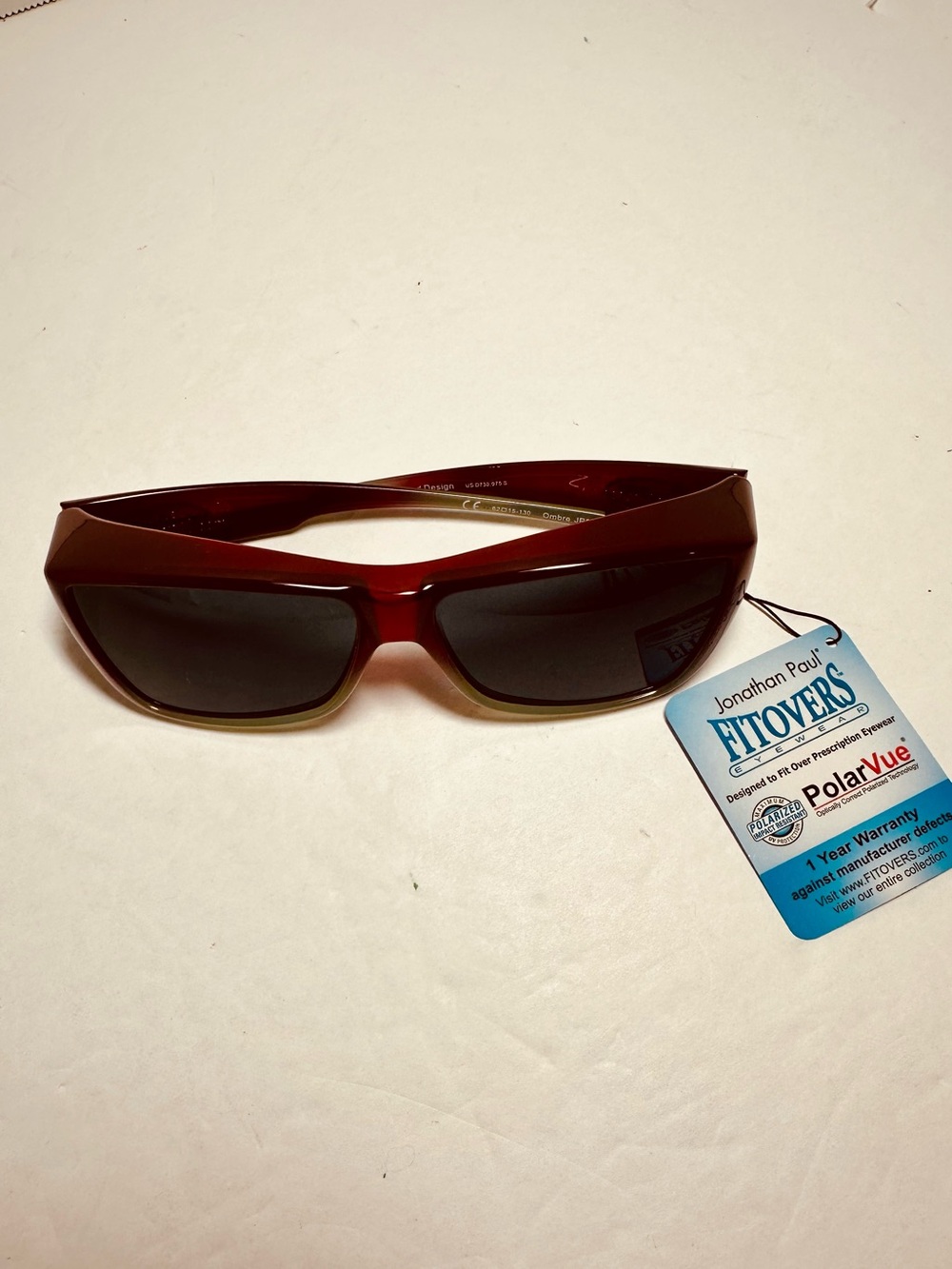 Jonathan Paul Fitovers PolarVue Sunglasses - Ombre Cherry Mint Grey Frame NWT